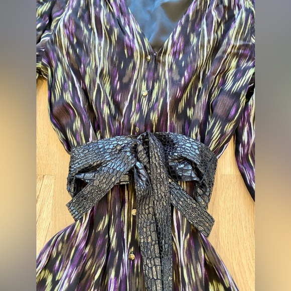 Gianni Bini button front dress with tie belt sz M - Picture 3 of 11